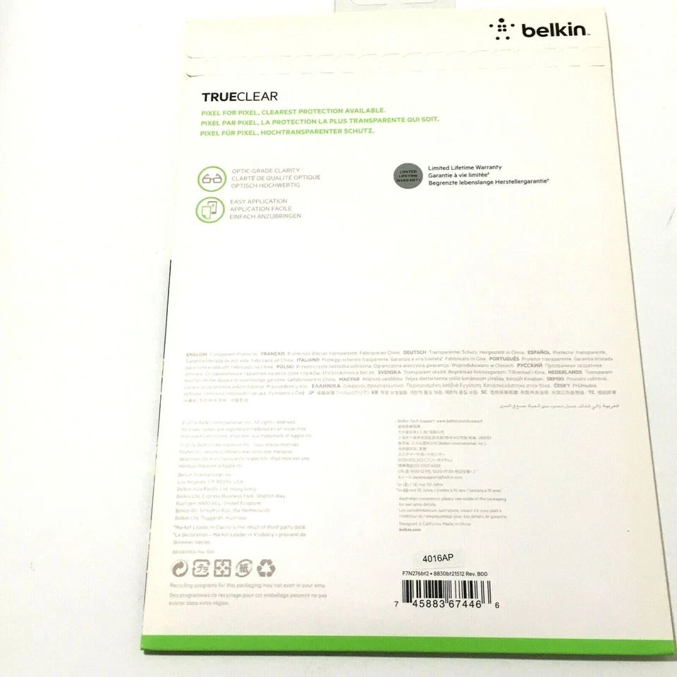 Paquete de 2 protectores de pantalla transparentes Belkin TrueClear 8" Tablet iPad Mini OS012 Foto 3 de 4