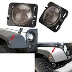 2PCS Front Fender Amber LED Side Marker Lights for 2007-2017 Jeep Wrangler JK