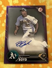 2016 Bowman Autographs Purple - #PA-BB - B.J. Boyd /250 - Oakland Athletics