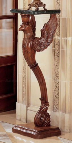 Griffin Sculpture Pedestal made of solid carved mahogany with Marble Top 47" - Picture 1 of 1