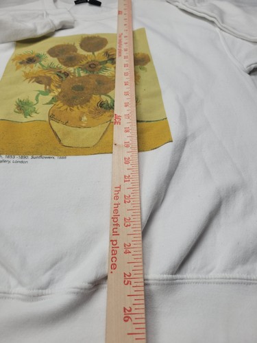 Vincent Van Gogh Sweatshirt Womans Small White National Gallery Sunflower Art - Picture 6 of 10