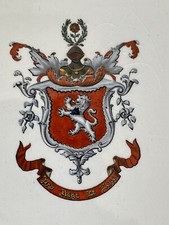 Spode Armorial Tunno Family Crest Coat of Arms 6 Dinner Plates pro rege et lege