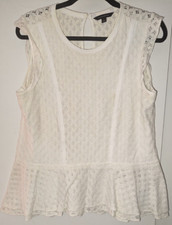 Banana Republic Women s Blouse Top Shirt Size M, Cream Stretch Lace