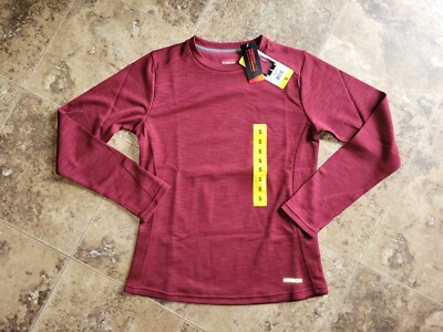 Womens Karbon Lightweight Long Sleeve Shirt Thermolite Active Small S Maroon Red