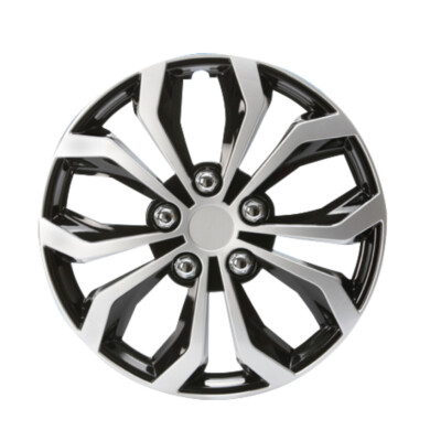 CARTREND Radzierblende Daytona 15 Zoll silber-schwarz 4x / Radkappe