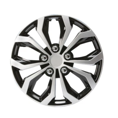 CARTREND Radzierblende Daytona 15 Zoll silber-schwarz 4x / Radkappe