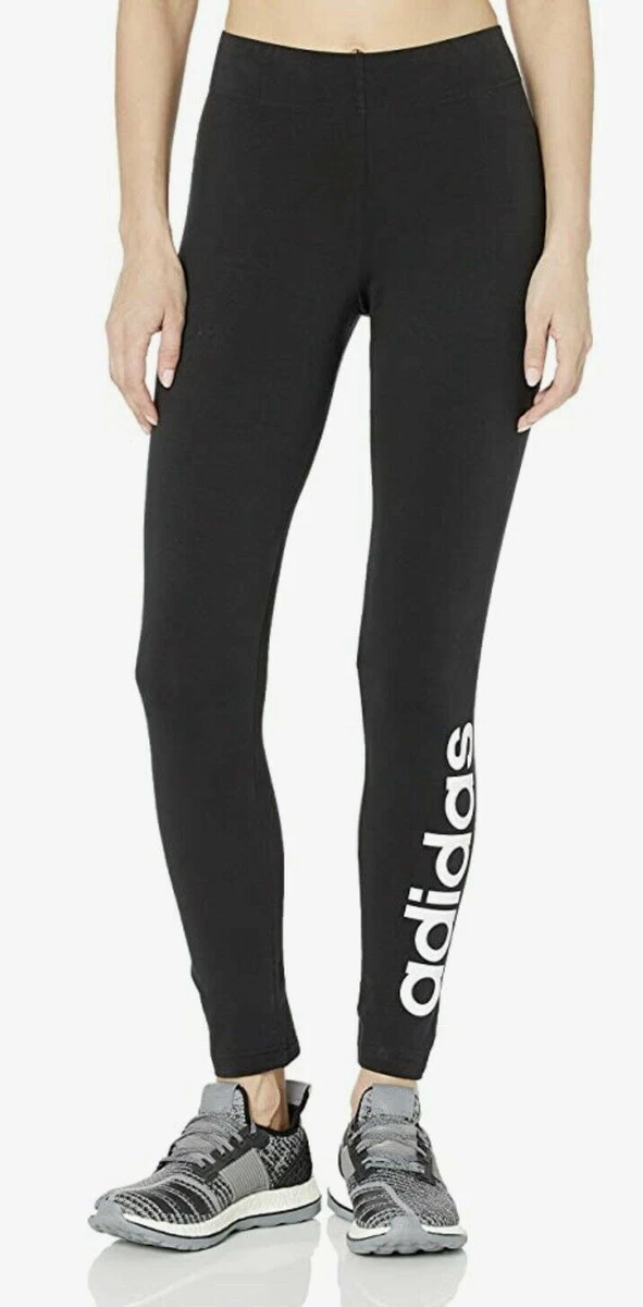 NWT Adidas Women's ESSENTIALS LINEAR TIGHTS DP2386 Black Logo