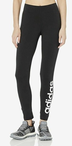 NWT Adidas Women\u0026#039;s ESSENTIALS LINEAR TIGHTS DP2386 Black Logo XSMALL  Free Ship | eBay