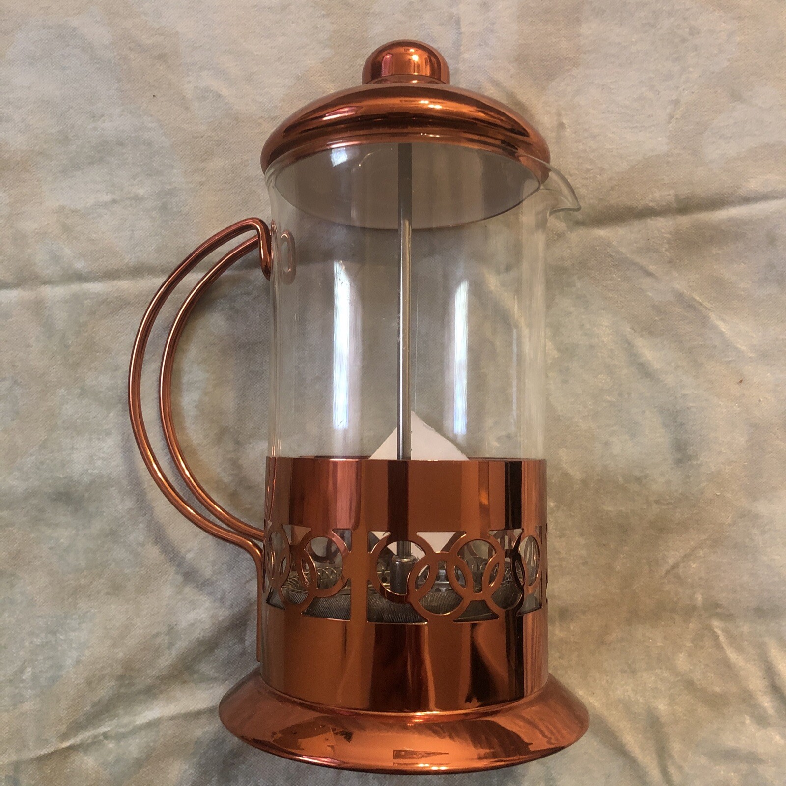 Alfred French Press Coffee Maker Glass Silver 20oz Home Decor Kitchen