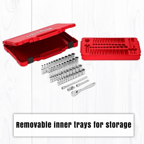 MILWAUKEE 50pce 1/4" Drive Ratchet & Socket SAE (Imperial & Metric) Set 48229004 - Picture 7 of 7