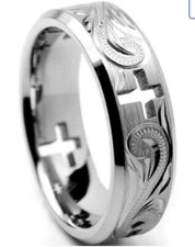 Inspirational Religious Christian Jewelry Promise Cross style Ornate Cutout Ring