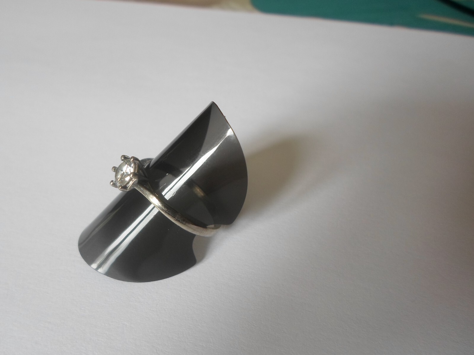 bague en argent massif, solitaire, zirconium, t. … - image 7