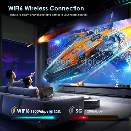 Smart Bluetooth Vidéo Projecteur 1080p Android 11 HDMI 4K Maison Bureau Théâtre - Photo 3/12
