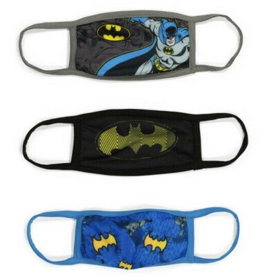 Kid's 3 Pack Batman Face Masks. 