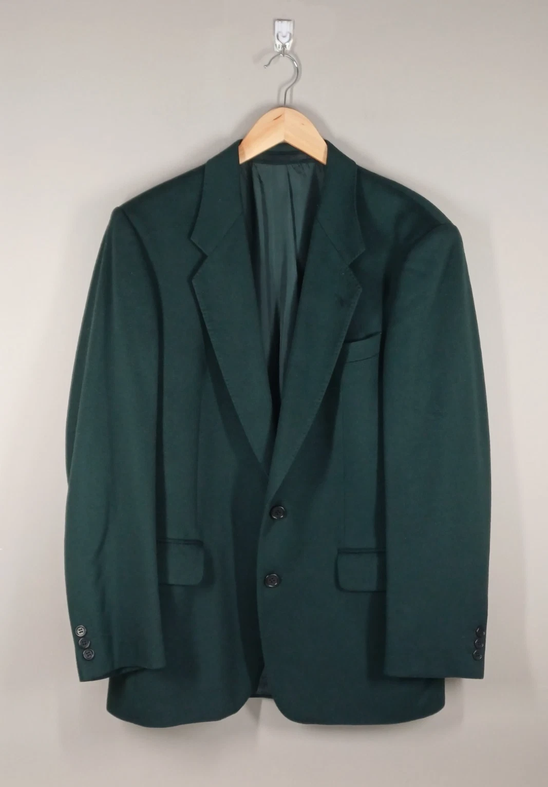 Calders x Loro Piana Blazer Jacket Mens 44R Dark Green 100% Wool Doeskin Vintage