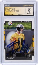 T.J. Watt Steelers Signed 2017 Panini Donruss #372 CGC 9/10 Rookie Card