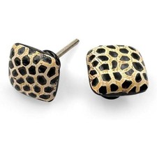 Square Horn Knob with Animal Print Design | Ceramic Finish Cabinet Drawer Handle