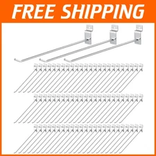 Sturdy Silver Slat Wall Hooks - 100 Pcs Commercial Grade