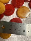 Vintage Bakelite 30-piece Yellow & Red Backgammon Chips Translucent & Marbled — photo 7