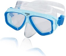 Speedo Unisex-Adult Swim Snorkel Dive Mask One Size, M Cool Blue/Clear