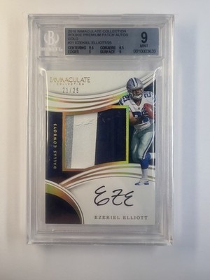 2016 Immaculate Collection Ezekiel Elliot Premium Patch Auto GOLD 21/25 Jersey #