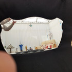 large Vintage Wall Mirror with Chain, Vintage Frameless bevelled edged Mirror