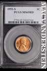 1951-S Lincoln Wheat Cent-PCGS MS 65 RD Choice Gem BU No Reserve #SLL317