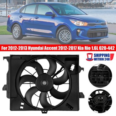 AC Condenser Radiator Cooling Fan Fit  Kia Rio Hyundai Accent Veloster 2012-201