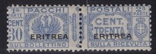 COLONIE ERITREA 1927-37 PACCHI POSTALI FASCIO 30 CENTESIMI N.24 G.O MH*