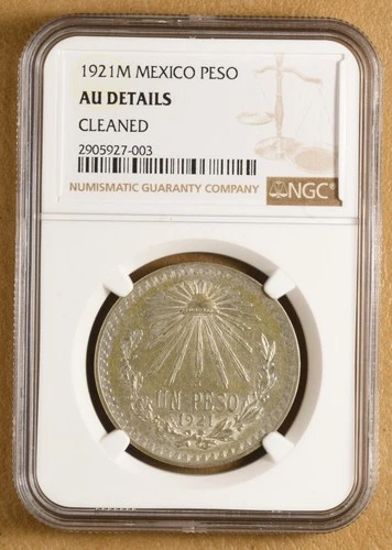 1921 Mexico Silver Peso NGC AU Details