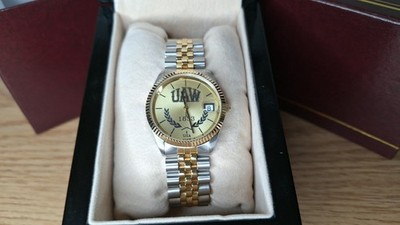 UAW 35-Yr Service Award Watch - NOS - ETA 955.114 Swiss Quartz - Two-Tone w/Box