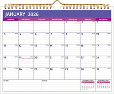 Wall Calendar 2026-2027   2 Year Calendar 2026-2027, 11 X 8.5 In, Jan 2026 - Dec