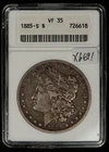1885-S $1 Morgan Silver Dollar - Soapbox ANACS VF 35 - SKU-X6691