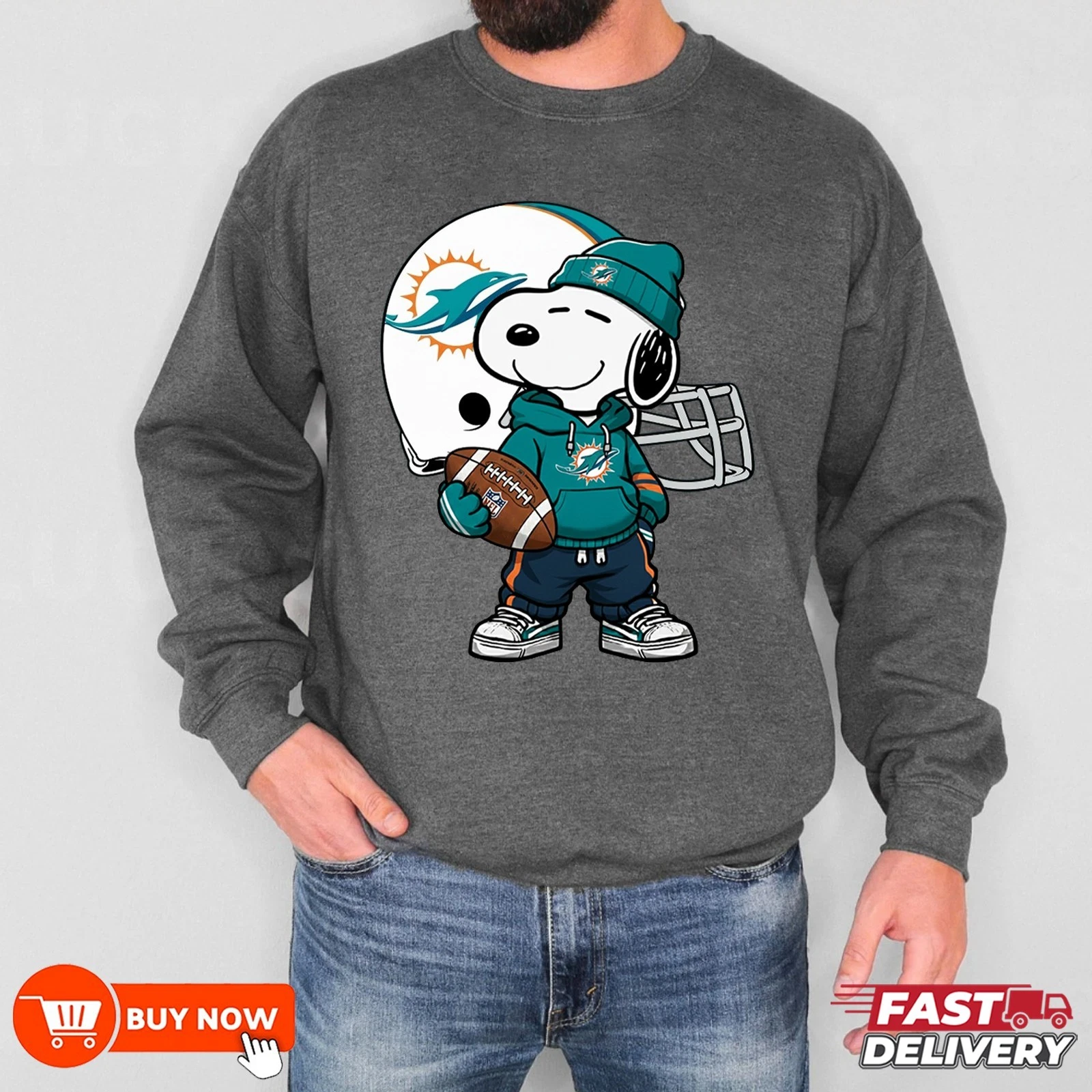 Miami Dolphins Football Sweatshirt