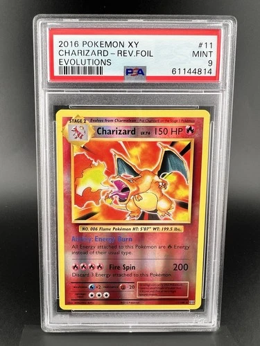 POKEMON PSA 9 MINT 2016 XY EVOLUTIONS CHARIZARD 11/108 REVERSE HOLO RARE