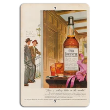 Vintage Elegance: Old Forester Bourbon Metal Sign