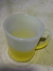 Anchor Hocking Fire King Kimberly Diamond Coffee Cup Mug Vintage Yellow Ombre