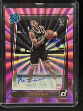 Kessler Edwards 2021-22 Donruss Rated Rookies Auto Holo Pink Laser #204 RC,AU