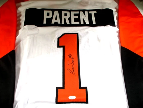 Bernie Parent / Autographed Philadelphia Flyers White Custom Hockey Jersey / JSA