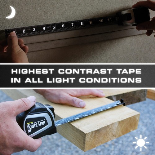 Perfect Measuring Tape - BrightLine High Contrast Dark Mode Easy Read Tape Me... - Picture 3 of 7