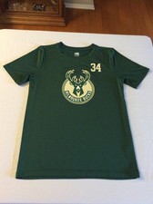 Milwaukee Bucks Giannis Antetokounmpo Green Polyester Shirt Kids XL 16-18