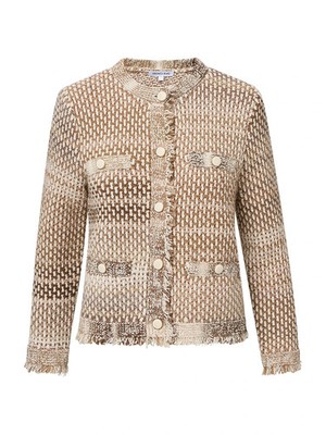 NWD, VERONICA BEARD Sariyah Fringe Knit Jacket in Desert Khaki Sz XS #SJ2279