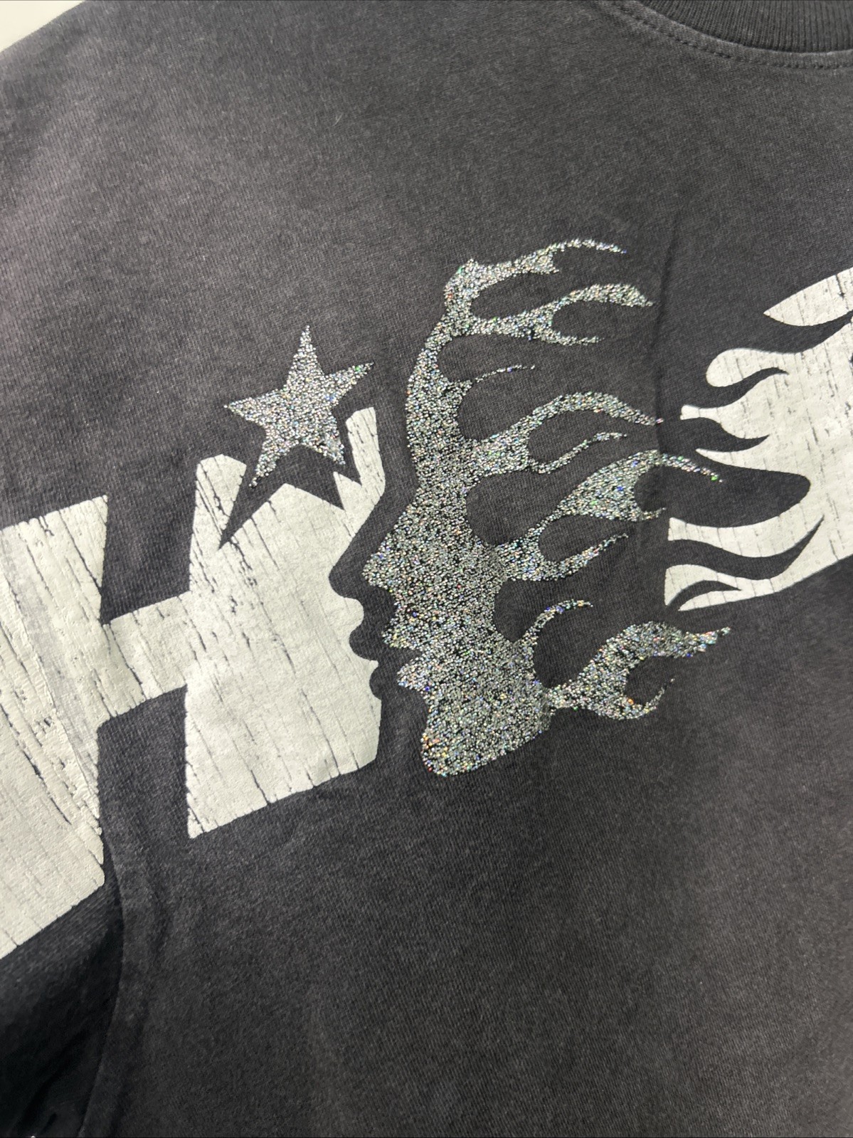 HELLSTAR STUDIOS Glitter Logo Black OVERSIZED SZ … - image 4