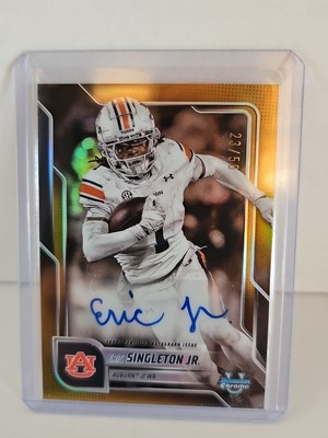 2025 bowman chrome university Eric Singleton Jr gold auto /50