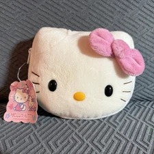 Sanrio Hello Kitty Fuzzy Head Vintage 2002 CD / DVD Case Holder Zipper 16 Cd