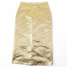 beautiful VALENTINO VB3RA7B5663 long length tight skirt with V plate gold 42