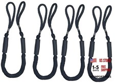 Bungee Dock Line Mooring Rope for Boat 4ft Black 4 Pack