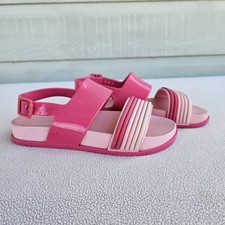 Mini Melissa Panama Slingback Buckle Sandal Girl SZ 1 Pink Ombre Rainbow