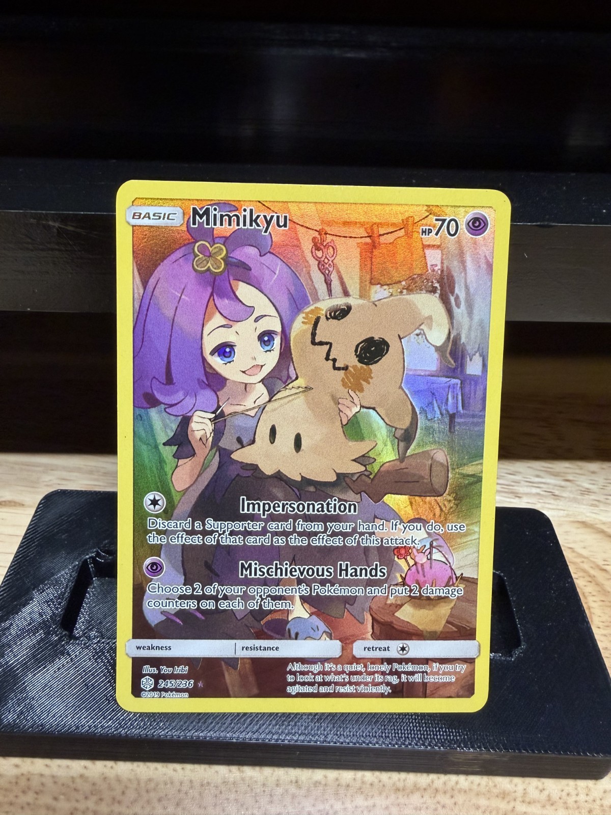 LP to NM Mimikyu 245/236 SM Cosmic Eclipse Secret Rare Holo