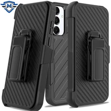For Samsung A36 Case Heavy-Duty Holster Combo Lined Phone Cover + Tempered Glass